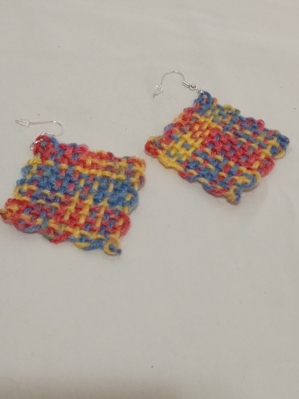 925 Sterling Silver Handmade Weaving 100% Merino Dangle Earrings